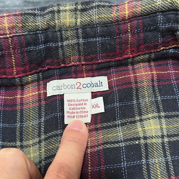 Carbon 2 Cobalt Button Down Casual 100% Cotton Men’s Size XXL - Picture 3 of 9